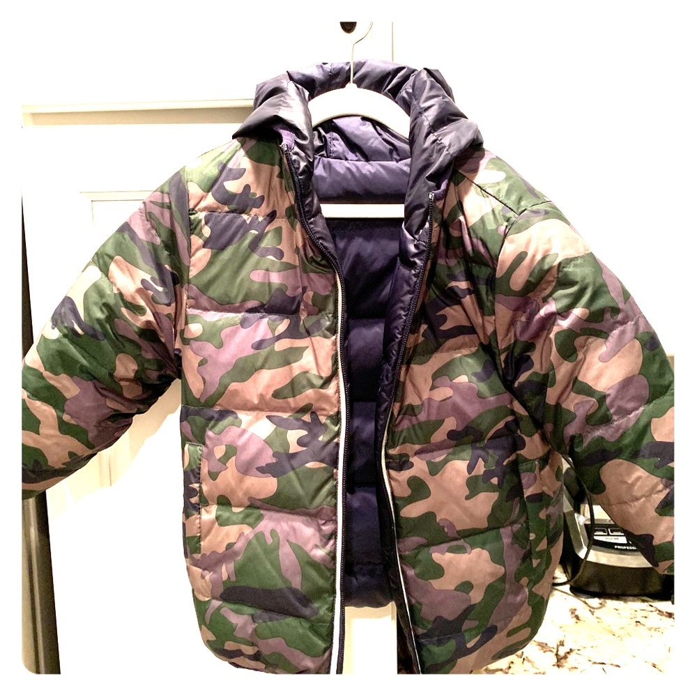 Hanna Andersson boys puffer reversible coat 100 4t